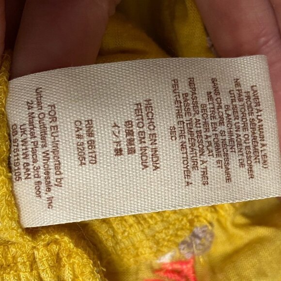 Nwt Free People Full Bloom Ruffle Top Yellow Linen Size Large New With Tags Crop - Picture 7 of 9